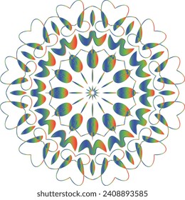 Geometric mandala - Radial, Circular Motif icon, symbol. Radiating shape, logo