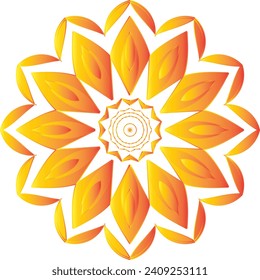 Geometric mandala - Radial, Circular Motif icon, symbol. Radiating shape, logo