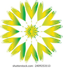 Geometric mandala - Radial, Circular Motif icon, symbol. Radiating shape, logo