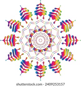 Geometric mandala - Radial, Circular Motif icon, symbol. Radiating shape, logo