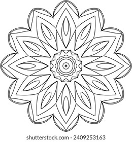Geometric mandala - Radial, Circular Motif icon, symbol. Radiating shape, logo