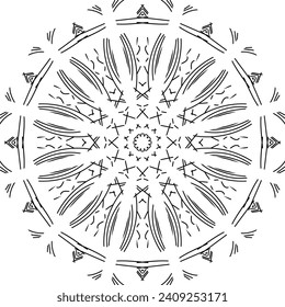 Geometric mandala - Radial, Circular Motif icon, symbol. Radiating shape, logo