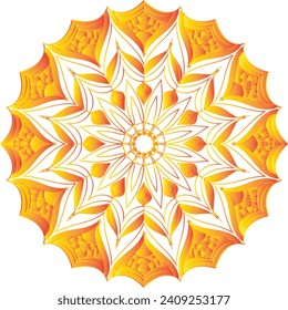 Geometric mandala - Radial, Circular Motif icon, symbol. Radiating shape, logo
