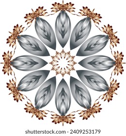 Geometric mandala - Radial, Circular Motif icon, symbol. Radiating shape, logo
