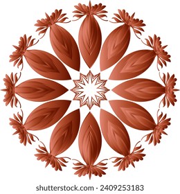 Geometric mandala - Radial, Circular Motif icon, symbol. Radiating shape, logo