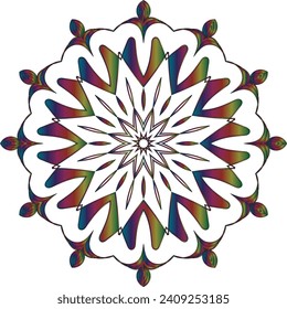 Geometric mandala - Radial, Circular Motif icon, symbol. Radiating shape, logo