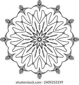 Geometric mandala - Radial, Circular Motif icon, symbol. Radiating shape, logo