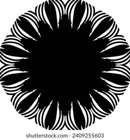 Geometric mandala - Radial, Circular Motif icon, symbol. Radiating shape, logo