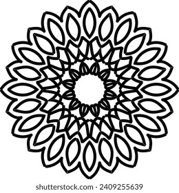 Geometric mandala - Radial, Circular Motif icon, symbol. Radiating shape, logo