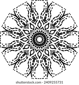 Geometric mandala - Radial, Circular Motif icon, symbol. Radiating shape, logo