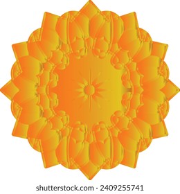 Geometric mandala - Radial, Circular Motif icon, symbol. Radiating shape, logo