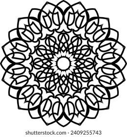 Geometric mandala - Radial, Circular Motif icon, symbol. Radiating shape, logo
