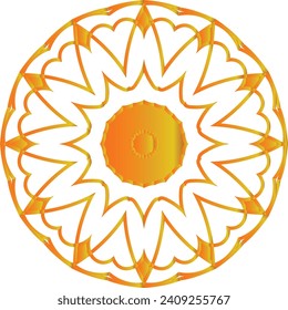 Geometric mandala - Radial, Circular Motif icon, symbol. Radiating shape, logo