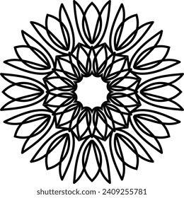 Geometric mandala - Radial, Circular Motif icon, symbol. Radiating shape, logo
