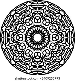 Geometric mandala - Radial, Circular Motif icon, symbol. Radiating shape, logo