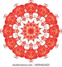 Geometric mandala - Radial, Circular Motif icon, symbol. Radiating shape, logo