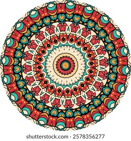 Geometric Mandala in Radiant Colors for Artistic Inspiration