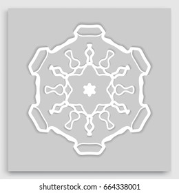 Geometric mandala round ornament. Islamic greeting card. Eid mubarak ramadan celebration template. Isolated design element, vector line pattern