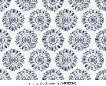 GEOMETRIC MANDALA SEAMLESS PATTERNS  AJRAKH PATTERN, HAND BLOCK PRINT, BATIK PRINT, INDIAN TEXTILE BACKGROUND