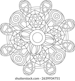 Geometric Mandala Square Circle Zentangle Adult Coloring Page