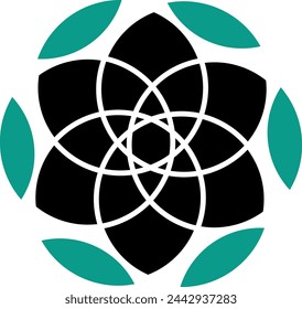 Geometric mandala type illustration for logo decoration