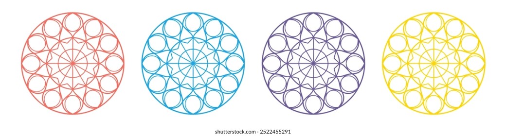 Projeto de arte vetorial em mandala geométrica - Mergulhe no mundo da simetria, precisão e imaginação