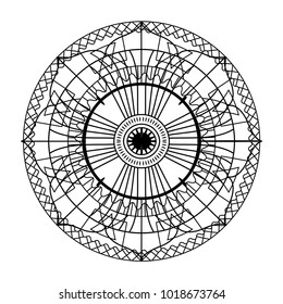 Geometric Mandala. Vintage decorative elements. Oriental pattern, vector illustration. Islam, Coloring book page