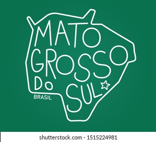 Mapa geométrico del estado brasileño de Mato Grosso do Sul