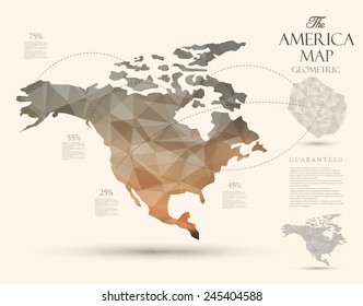 Geometric map elements-continents-3d-geometric-America