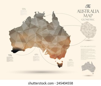 Geometric map elements-continents-3d-geometric-Australia