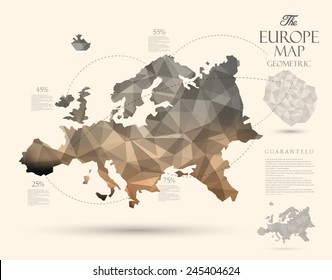 Geometric map elements-continents-3d-geometric-Europe