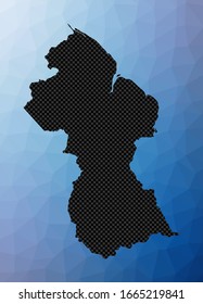 Geometric map of Guyana. Stencil shape of Guyana in low poly style. Awesome country vector illustration.