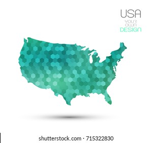 Geometric map - polygonal - USA