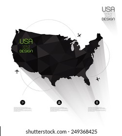 geometric map-America-long shadow-business