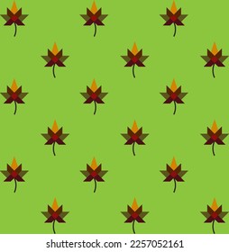 geometric maple leaves pattern in autumn colors