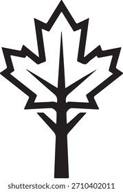 Una silueta geométrica de árbol de arce con un dosel de estilo diamante. Elegante, nítido y perfecto para la marca contemporánea, imágenes de temática ecológica y obras de arte modernas mínimas.