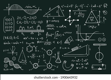 geometric math and physics formulas vector