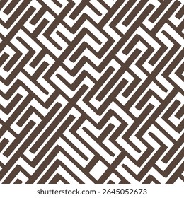 Padrão de labirinto geométrico. Design em branco preto. Textura de labirinto vetorial. Plano de fundo do caminho angular.