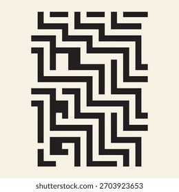 Geometric maze pattern. Labyrinth style background. Intricate abstract design. Winding lines texture. Optical illusion graphic.