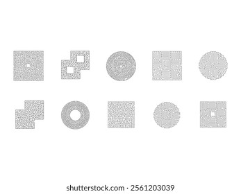 Geometric Maze Shape Element Set