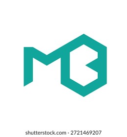 Emblema geométrico del logotipo de MB para la marca moderna y la identidad Corporativa.