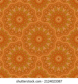 Geometric medallion vector seamless pattern. Ethnic motifs textile print. Marrakesh traditional seamless ornament. Bohemian medallion embroidery graphic design. Tribal pattern ethnic ornament.