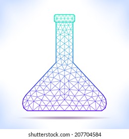 Geometric medical flask. For web or print design.