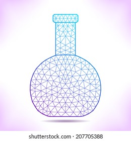 Geometric medical flask. For web or print design.