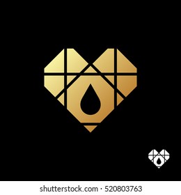 heart logo gold images stock photos vectors shutterstock