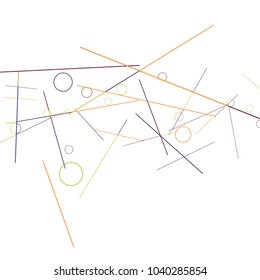 Geometric Memphis Background. Black and White Simple Pattern for Postcard, Print, Banner or Poster. Modern Abstract Background with Rings and Lines. Vector Texture in Trendy Minimalistic Style
