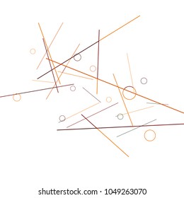 Geometric Memphis Background. Black and White Simple Pattern for Postcard, Print, Banner or Poster. Modern Abstract Background with Rings and Lines. Vector Texture in Trendy Minimalistic Style
