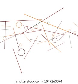 Geometric Memphis Background. Black and White Simple Pattern for Postcard, Print, Banner or Poster. Modern Abstract Background with Rings and Lines. Vector Texture in Trendy Minimalistic Style