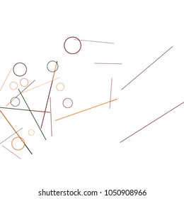 Geometric Memphis Background. Black and White Simple Pattern for Postcard, Print, Banner or Poster. Modern Abstract Background with Rings and Lines. Vector Texture in Trendy Minimalistic Style