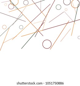 Geometric Memphis Background. Black and White Simple Pattern for Postcard, Print, Banner or Poster. Modern Abstract Background with Rings and Lines. Vector Texture in Trendy Minimalistic Style